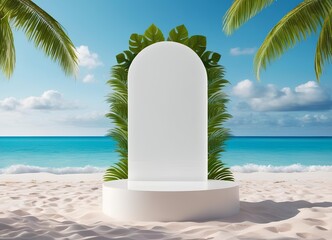 Frosted Acrylic Podium Delicate Translucent Beach Backdrop White Sands