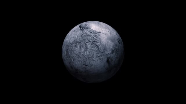 Slow motion  Haumea fictional planet  rotation. Solar system Haumea space 4k background.