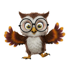 Isolated PNG Cute Owl, GENERATIVE AI