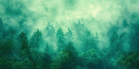 Abstract background of greenery with smoke