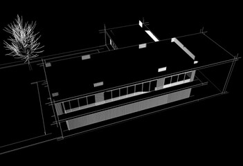 3d rendering of a modern building