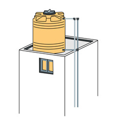 Plastic Water Storage Tank Flat Design