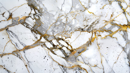 Luxurious Touch: White Marble with Golden Veins