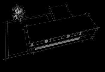 3d rendering of a modern building