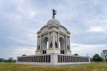 Obraz premium Gettysburg National Battlefield and Memorials in Pennsylvania, America, USA.