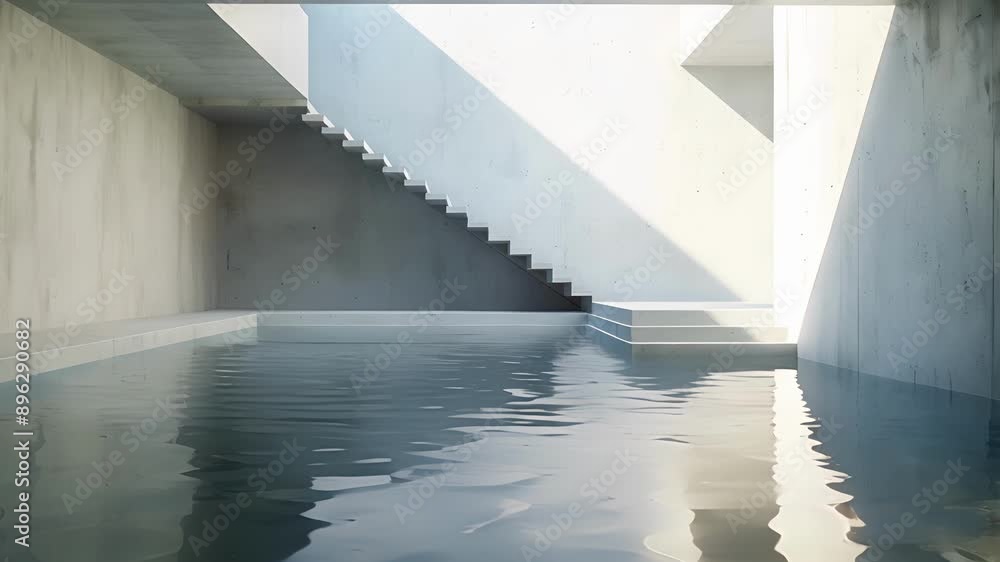 Poster the interplay of light and shadows on the water surface creates an everchanging canvas for geometric