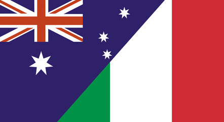 Flag of Australia and Italy. Two Flags Together Australian and Italian flags