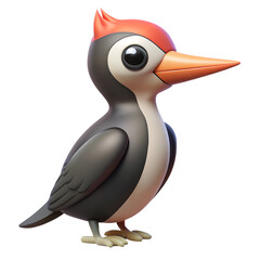 Cartoon woodpecker bird illustration isolated on the transparent background