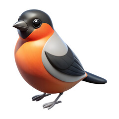 Cartoon bullfinch bird illustration isolated on the transparent background