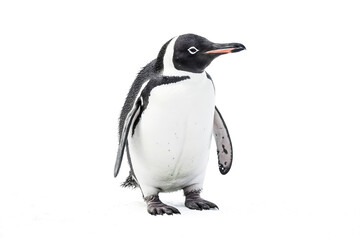 Fototapeta premium Chinstrap penguin standing on white background