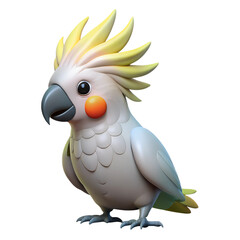 Cartoon cockatoo bird illustration isolated on the transparent background © Natallia