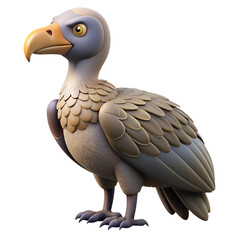 Cartoon vulture bird illustration isolated on the transparent background