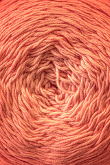 Several skeins of colored yarn. Fluffy plush yarn in cozy colors. Crocheting and knitting. A calm...