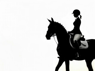 Silhouette of Equestrian Jumping