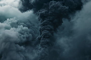 A Dense Cloud of dark Smoke Rising into the Sky symbolising air pollution