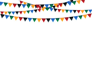 Fototapeta premium colorful garland decoration with white background