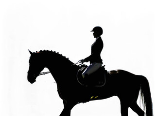 Silhouette of Equestrian Jumping