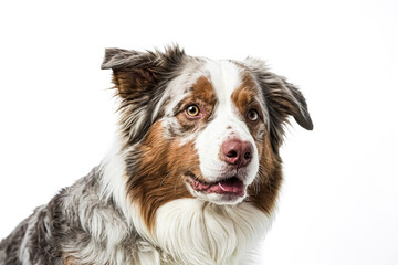 Close-up of a Beautiful Australian Shepherd Dog with Brown and White Fur
