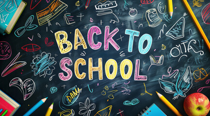 Back To School Chalkboard Illustration