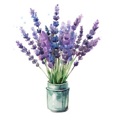 Obraz premium Watercolor Lavender Bouquet Clipart