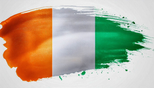 Paint stain in the colours of the flag of Côte d'Ivoire