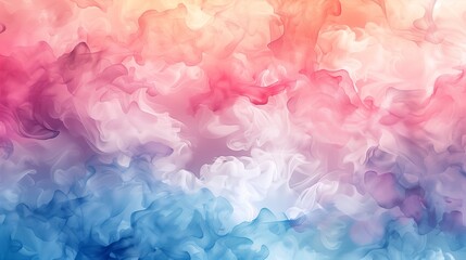 Fototapeta premium A soft watercolor background with delicate shimmers of pastel tones flowing into a dreamy, ethereal pattern