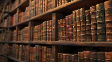 Animated library with old books