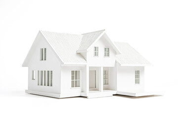 White house model on white background