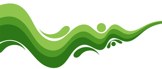 abstract green wave with white background. modern green wave vector concept.