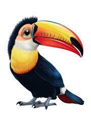 Obraz premium Isolated PNG baby Toucan, GENERATIVE AI