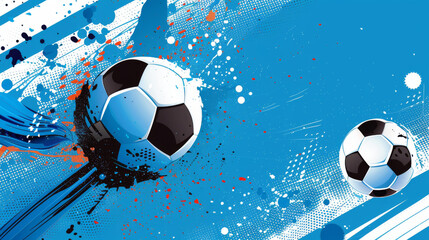 Design template for soccer. Banner for football with blue theme and sport layout design. Vector illustration.