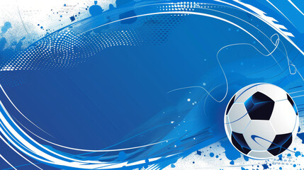 Design template for soccer. Banner for football with blue theme and sport layout design. Vector illustration.