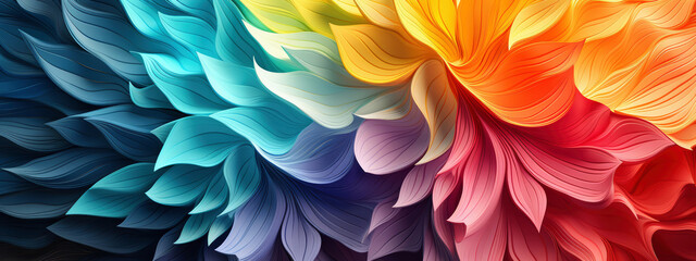 Abstract Flower with Soft Blue and Orange Hues, Dynamic Swirling Patterns, Vibrant Psychedelic Digital Art