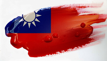 Paint stain in the colours of the Taiwan flag