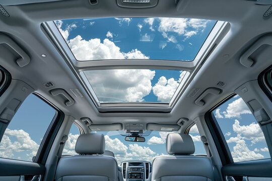 Sunroof View of a Car Interior