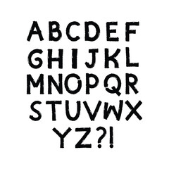 Brush Strokes Alphabet Set Vector Design.