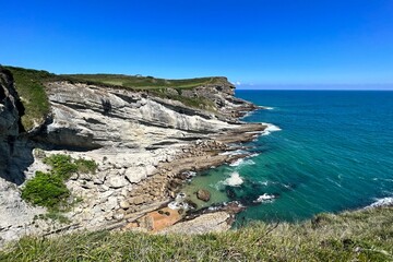 coast with cliffs near the city of Santander