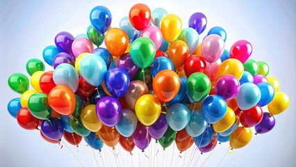 A Celebration of Colorful Balloons, 3D Render, Balloons, Party, Joy , balloon , birthday