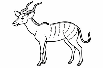 Funny Antelope Vector Illustration with White Background Cartoons, Clipart, Line Art Design, Funny antelope vector illustration with white background. Ideal for cartoons, clipart, and line art design.