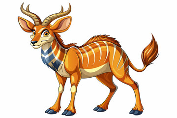 Funny Antelope Vector Illustration with White Background Cartoons, Clipart, Line Art Design, Funny antelope vector illustration with white background. Ideal for cartoons, clipart, and line art design.