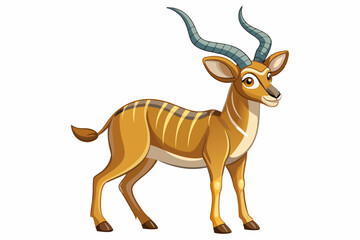 Funny Antelope Vector Illustration with White Background Cartoons, Clipart, Line Art Design, Funny antelope vector illustration with white background. Ideal for cartoons, clipart, and line art design.