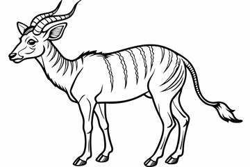 Funny Antelope Vector Illustration with White Background Cartoons, Clipart, Line Art Design, Funny antelope vector illustration with white background. Ideal for cartoons, clipart, and line art design.