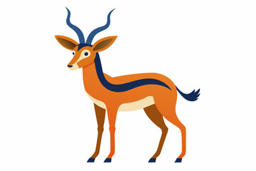Funny Antelope Vector Illustration with White Background Cartoons, Clipart, Line Art Design, Funny antelope vector illustration with white background. Ideal for cartoons, clipart, and line art design.
