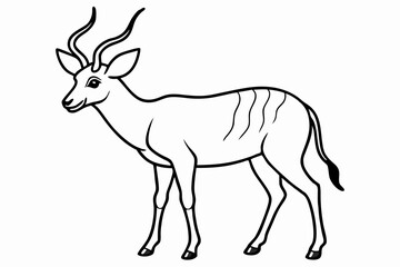 Funny Antelope Vector Illustration with White Background Cartoons, Clipart, Line Art Design, Funny antelope vector illustration with white background. Ideal for cartoons, clipart, and line art design.