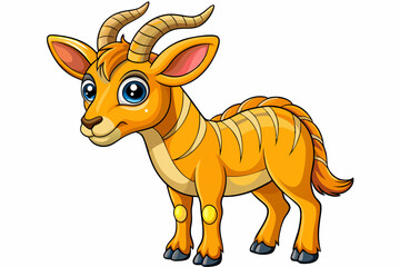 Funny Antelope Vector Illustration with White Background Cartoons, Clipart, Line Art Design, Funny antelope vector illustration with white background. Ideal for cartoons, clipart, and line art design.