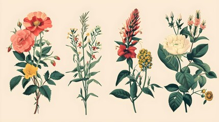 Vintage artwork and retro graphic design set