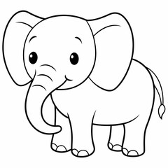 Naklejka premium elephant, animal, cartoon, vector, illustration, mammal, baby, fun, wild, cute, safari, wildlife, art, character, zoo, funny, nature, drawing, animals, pink, gray, jungle, big, clipart, happy