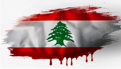 Obraz premium Paint stain in the colours of the Lebanese flag