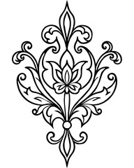 flower, vector, floral, nature, illustration, design, plant, leaf, spring, petal, element, art, decoration, flora, black, tattoo, drawing for tattoo, tattoo graphics, tattoo art