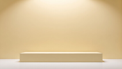 Empty space with light yellow background for product display and presentation